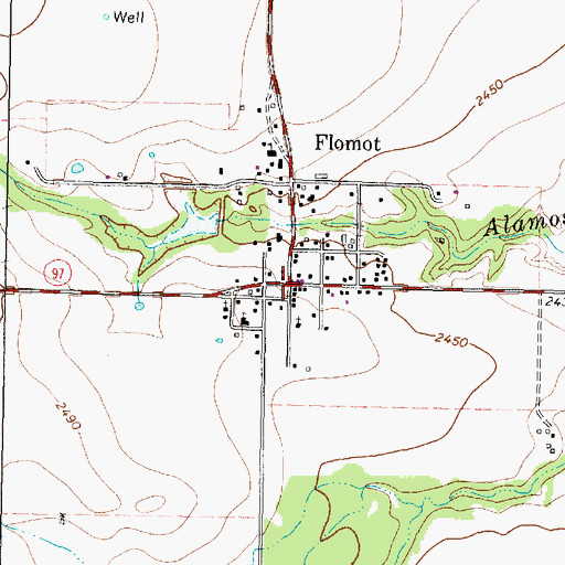 Topographic Map of Flomot, TX
