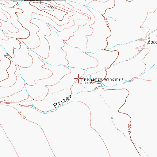 Topographic Map of Florenzo Windmill, TX