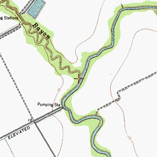 Topographic Map of Flores Bayou, TX