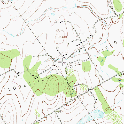 Topographic Map of Floresville Oil Field, TX