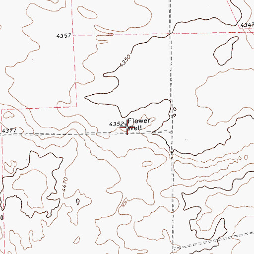 Topographic Map of Flower Well, TX