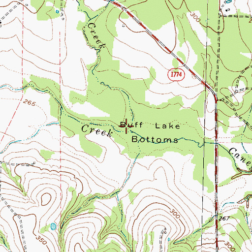 Topographic Map of Floyds Creek, TX