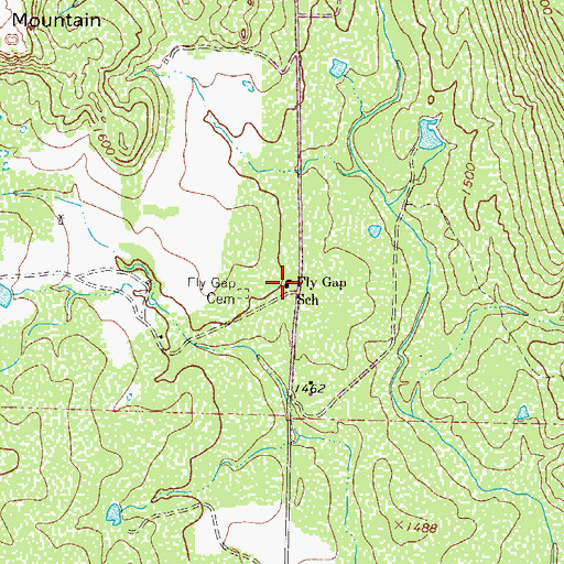 Topographic Map of Fly Gap School, TX