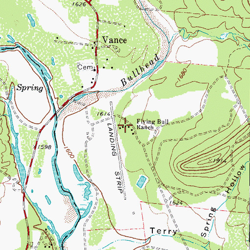 Topographic Map of Flying Bull Ranch, TX