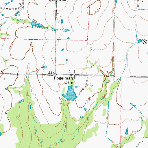 Topographic Map of Fogelman Cemetery, TX