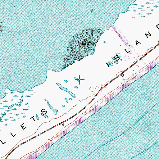 Topographic Map of Follets Island, TX