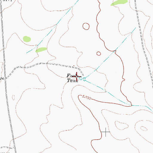 Topographic Map of Fools Tank, TX