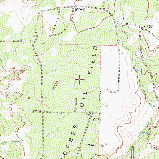 Topographic Map of Forbes Oil Field, TX