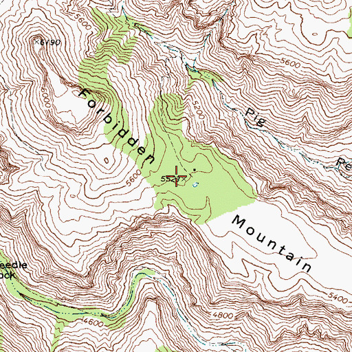 Topographic Map of Forbidden Mountain, TX