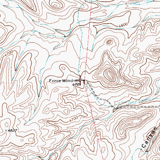 Topographic Map of Force Windmill, TX