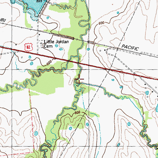 Topographic Map of Ford Creek, TX
