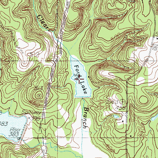 Topographic Map of Ford Lake, TX