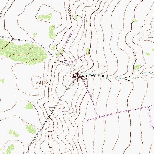 Topographic Map of Ford Windmill, TX
