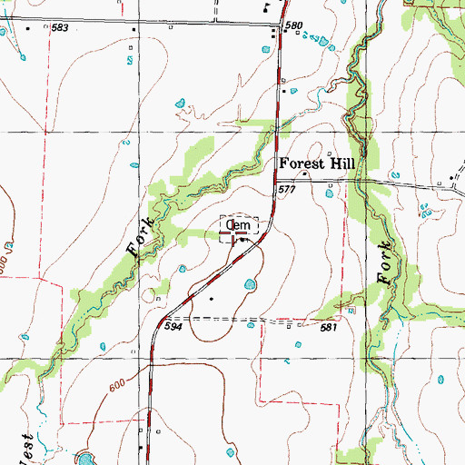 Topographic Map of Forest Hill Church, TX