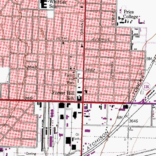 Topographic Map of Forest Hill Park, TX