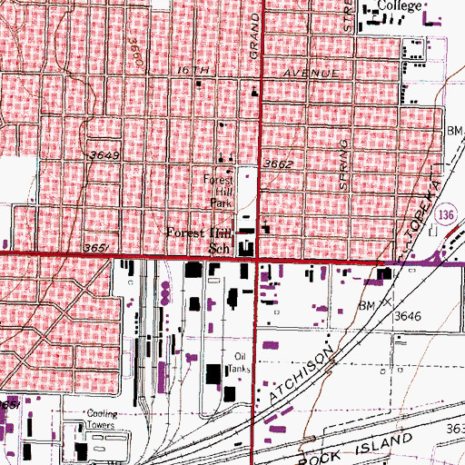 Topographic Map of Forest Hill Elementary School, TX