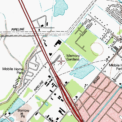 Topographic Map of Forest Lawn Memorial Park, TX