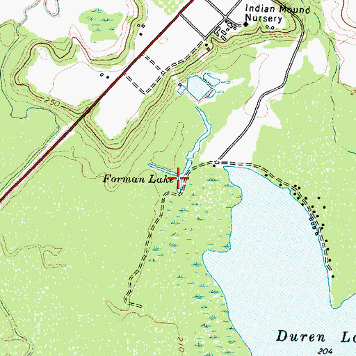 Topographic Map of Forman Lake, TX