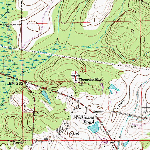 Topographic Map of Ebenezer Cemetery, AL