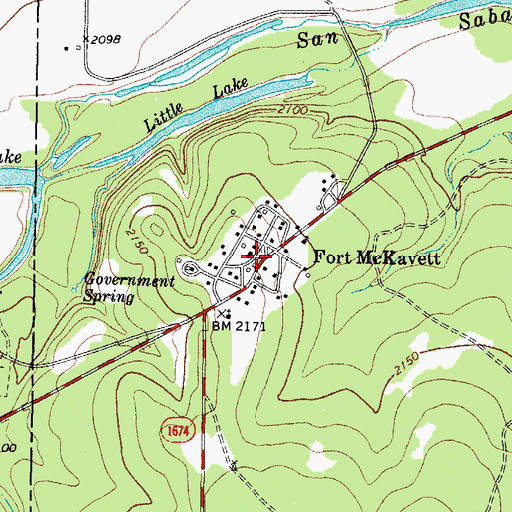 Topographic Map of Fort McKavett, TX