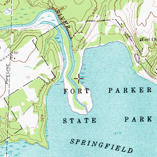 Topographic Map of Fort Parker State Park, TX