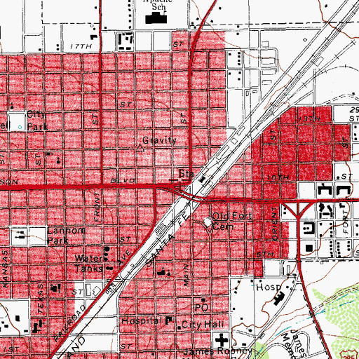 Topographic Map of Fort Stockton, TX