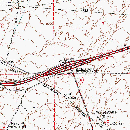 Topographic Map of Whetstone Interchange, AZ