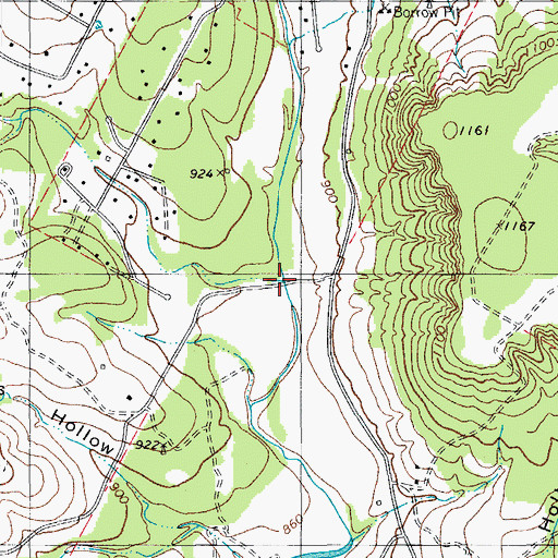 Topographic Map of Forty Acre Hollow, TX