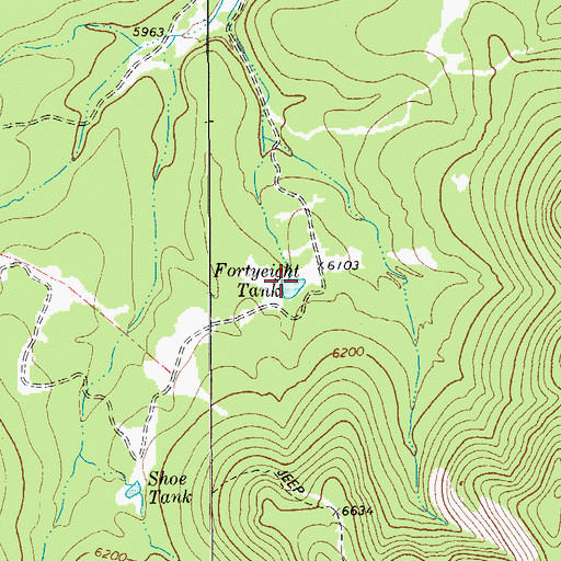 Topographic Map of Fortyeight Tank, TX
