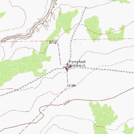 Topographic Map of Fortyfoot Windmill, TX