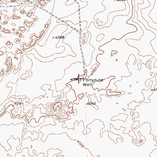 Topographic Map of Fortynine Well, TX