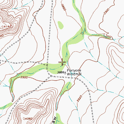 Topographic Map of Fortyone Draw, TX