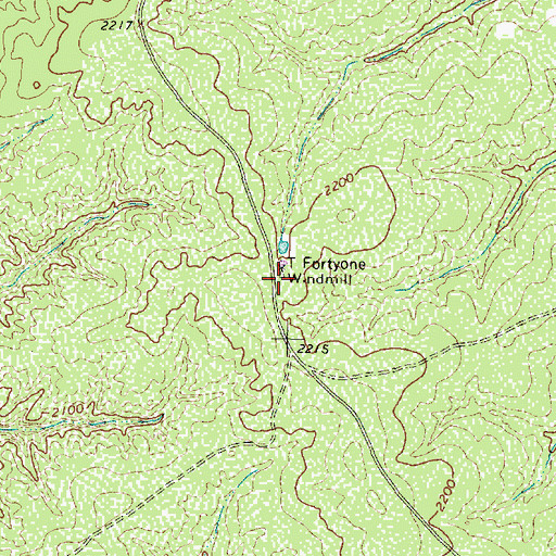 Topographic Map of Fortyone Windmill, TX
