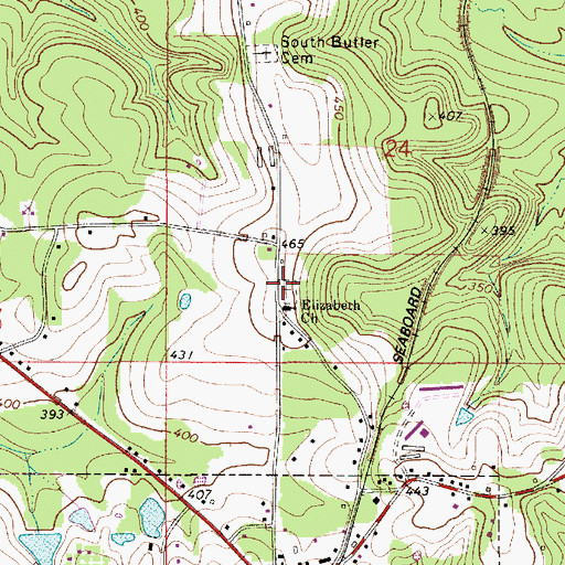 Topographic Map of Elizabeth Cemetery, AL
