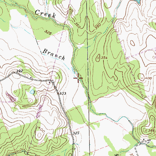 Topographic Map of Foster Branch, TX