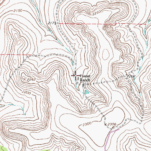 Topographic Map of Foster Ranch, TX