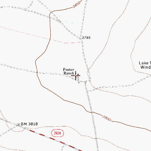 Topographic Map of Foster Ranch, TX