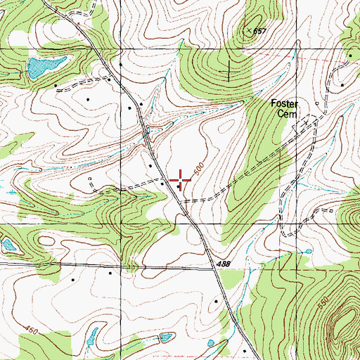 Topographic Map of Foster School, TX