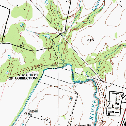 Topographic Map of Fourmile Branch, TX