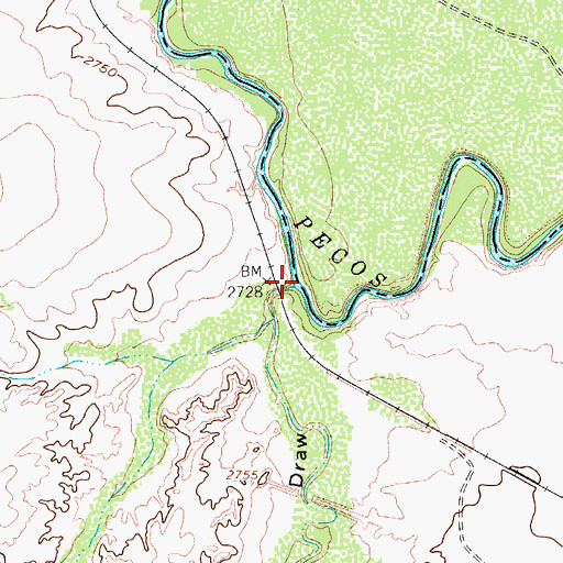Topographic Map of Fourmile Draw, TX
