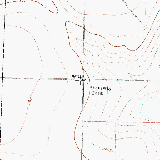 Topographic Map of Fourway Farm, TX