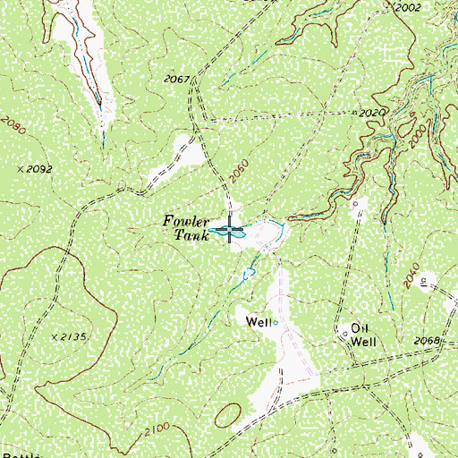 Topographic Map of Fowler Tank, TX