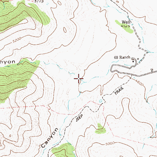 Topographic Map of Fox Canyon, TX