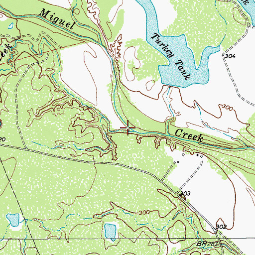 Topographic Map of Fox Creek, TX