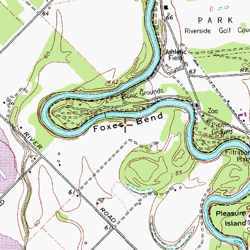 Topographic Map of Foxes Bend, TX