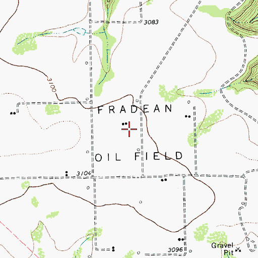 Topographic Map of Fradean Oil Field, TX