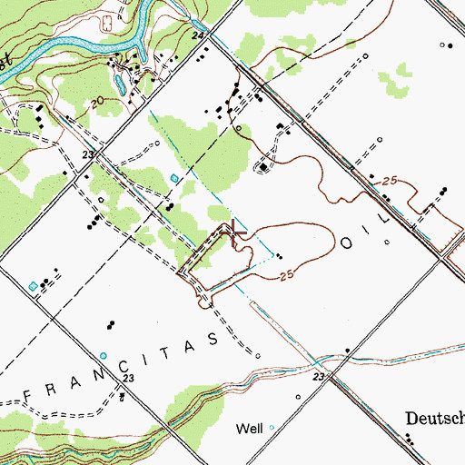 Topographic Map of Francitas Oil Field, TX