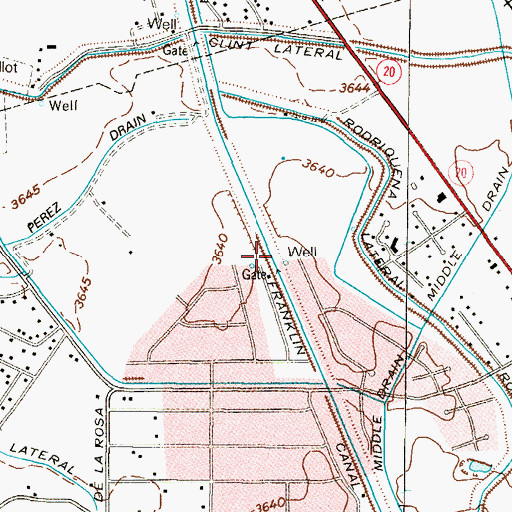 Topographic Map of Franklin Canal, TX