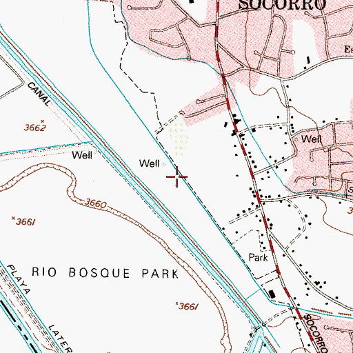 Topographic Map of Franklin Drain, TX