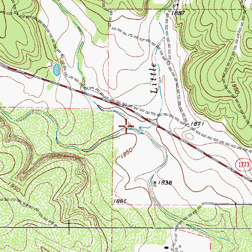 Topographic Map of Franklin Draw, TX